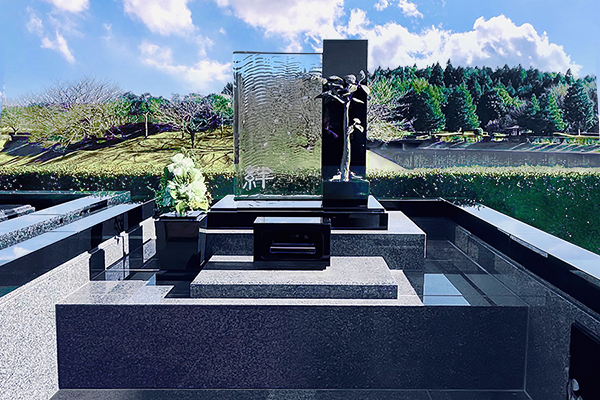 ドイツ製のグレーブブロンズで制作した樹木から葉が舞う姿をデザイン